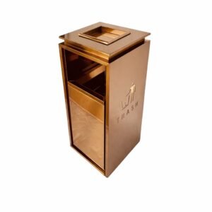 פח מעוצב מרובע בצבע רוז גולד