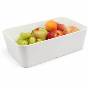 קערה מלבנית גאמה מלמין לבן 25.5×15 ס"מ