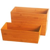 מיכל 1/3 עץ במבוק 32X17X20