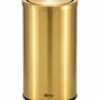 פח עגול זהב עם מכסה מטוטלת FE-3061G – ללובי, מלונות ומשרדים